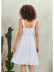 Double Breasted Neck Strappy Bohemia Wholesale White Sundress