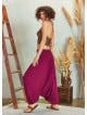 Draped Front Detail Elastic Waist Maroon Salwar Pants