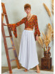 Boho Style Draw String White Wide Leg Loose Pants