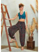 Drawstring Indigo Pattern Pants