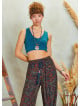 Drawstring Indigo Pattern Pants