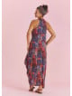 Bohemian Stylish Authentic Degaje Neck Red Patterned Dress