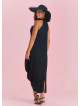 Bohemian Stylish Authentic Degaje Neck Black Dress