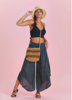 Boho Style Draw String Wide Leg Loose Pants