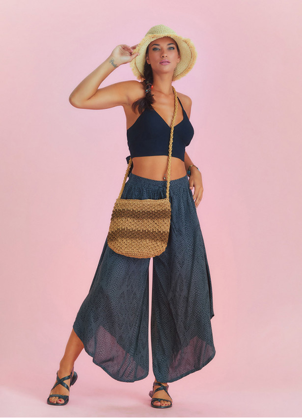 Boho Style Draw String Wide Leg Loose Pants