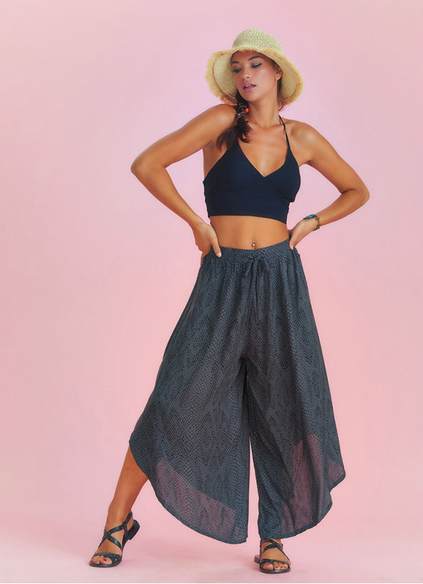 Boho Style Draw String Wide Leg Loose Pants