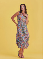 Etnic Print Sleeveless Paisley Tie Waist Dress