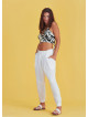 Boho Casual Drop Crotch White Pleated Pants