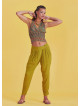 Boho Casual Drop Crotch Olive Pleated Pants