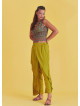 Wrap Front Loose Fit Boho Summer Olive Pants