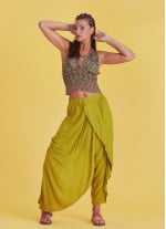 Wrap Front Loose Fit Boho Summer Olive Pants