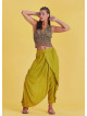 Wrap Front Loose Fit Boho Summer Olive Pants