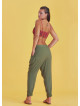 Boho Casual Drop Crotch Khaki Pleated Pants