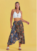 Ethnic Patterned Bohemian Double Layer Skirt