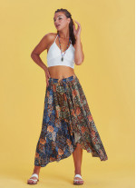 Ethnic Patterned Bohemian Double Layer Skirt