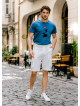 Comfortable Cut White With Elastic Waist Men's Shorts