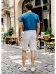 Comfortable Cut White With Elastic Waist Men's Shorts