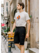 Comfortable Cut Black With Elastic Waist Men's Shorts