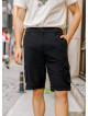 Comfortable Cut Black With Elastic Waist Men's Shorts