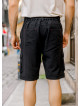 Comfortable Cut Black With Elastic Waist Men's Shorts