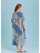 Twist Front Loose Blue Bat Wing Plus Size Dress