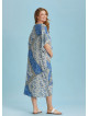 Twist Front Loose Blue Bat Wing Maternity Dress