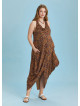 Bohemian Stylish Authentic Degaje Neck Patterned Maternity Dress