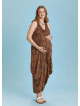 Bohemian Stylish Authentic Degaje Neck Patterned Maternity Dress