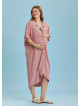 Twist Front Loose Pink Bat Wing Maternity Dress