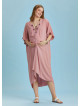 Twist Front Loose Pink Bat Wing Maternity Dress