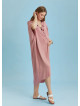 Twist Front Loose Pink Bat Wing Maternity Dress