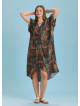 Twist Front Loose Khaki Bat Wing Plus Size Dress