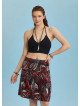 Boho Chic Black Printed Short Pleat Skirt