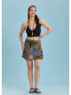 Boho Chic Style Green Print Ruffled Mini Skort