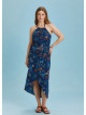 Floral Halter Neck Plus Size Dress