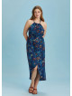 Floral Halter Neck Plus Size Dress