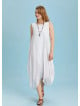 Sleeveless Front Layered White Baggy Plus Size Dress