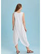 Sleeveless Front Layered White Baggy Plus Size Dress