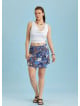 Boho Chic Wrap Front Blue Printed Skort