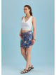 Boho Chic Wrap Front Blue Printed Skort