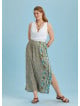 Floral Elastic Waist Side Slit Plus Size Skirt