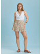 Boho Chic Style Print Ruffled Plus Size Skort