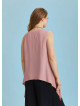 Loose Fit Side Slits Boat Neck Pink Plus Size Top