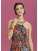 Ethnic Patterned Halter Neck Summer Dress