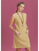 Square Neck Front Pocket Strappy Mustard Dress