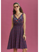 Double Breasted Neck Bohemian Style Flowers Patterned Dress