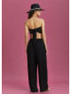 Black Wide Leg Strapless Overall