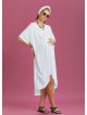 Twist Front Loose White Bat Wing Maternity Dress