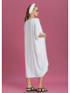 Twist Front Loose White Bat Wing Maternity Dress