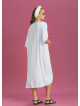 Twist Front Loose White Bat Wing Dress